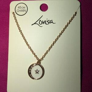 Gold and White Star Pendant Necklace